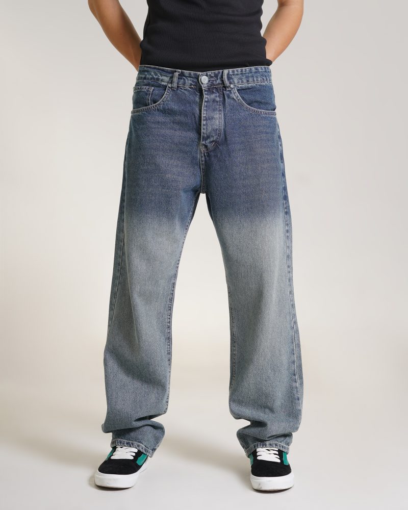 mens-green-tinted-semi-baggy-jeans-rado شلوار جین نیم بگ مردانه تینت سبز رادو تکه با فیت آزاد