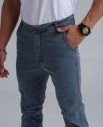 شلوار جین راسته کلاسیک فاق بلند مردانه طرح هنسل پارچه کش